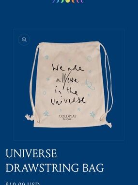Coldplay Universe Drawstring Bag - Cream